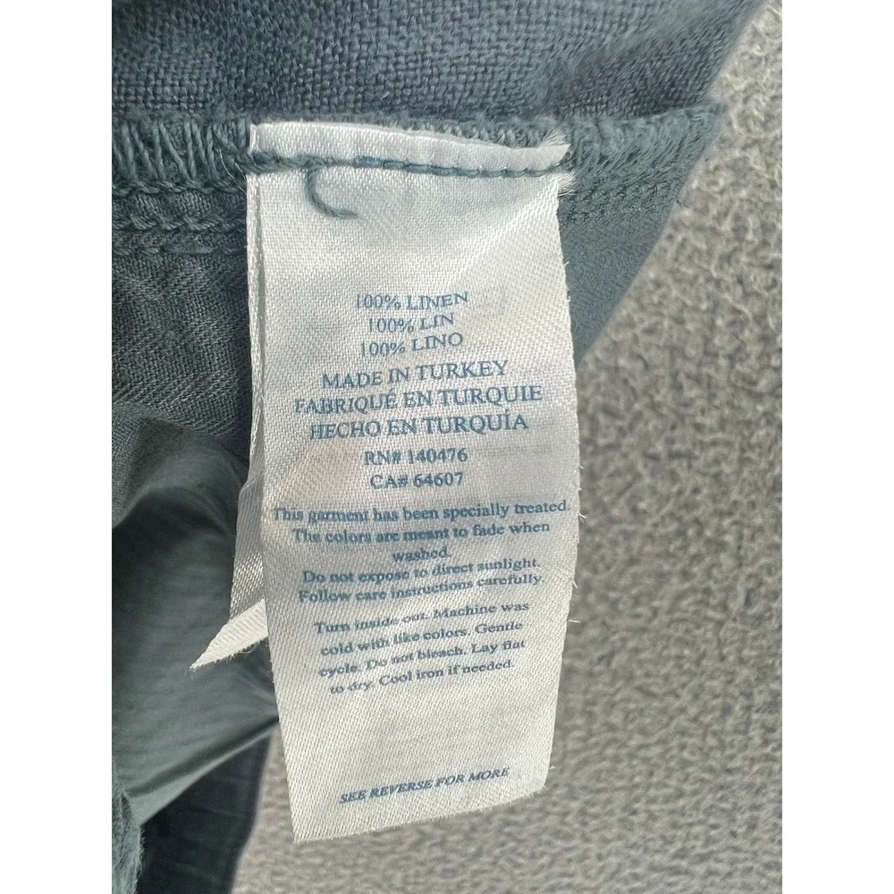 Faherty Brand Mens Linen Blend Jogger Pants Charcoal Gray Drawstring Size Large